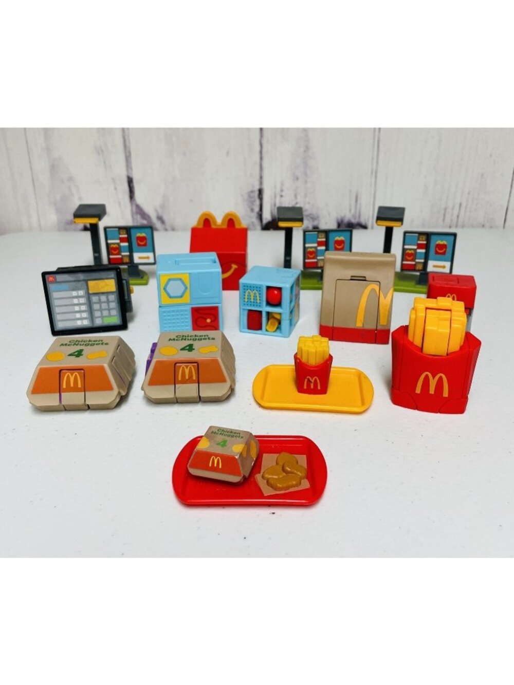 14 Lil McDonald’s Mini Restaurant Happy Meal Toys Sign Kiosk Fries Lot